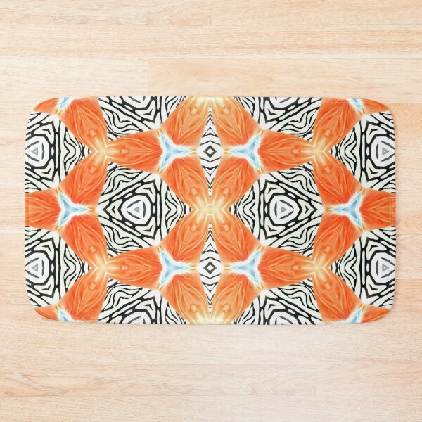 Item preview, Zebra Triangles Warrior Shield African Print Orange White  designed and sold by SpiritGifts.