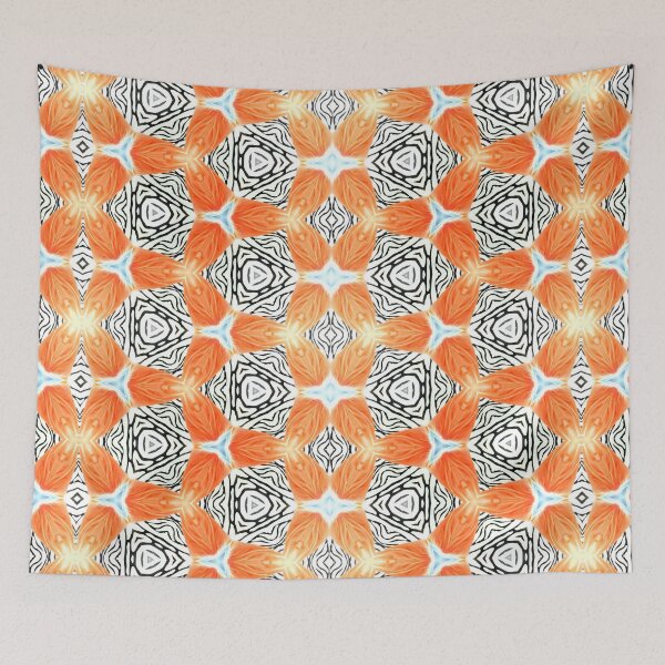 Item preview, Zebra Triangles Warrior Shield African Print Orange White  designed and sold by SpiritGifts.