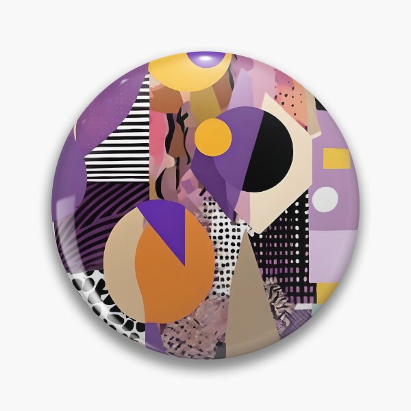 Aperçu de l'œuvre Pop art art abstrait coloré beige violet composition 3 créée et vendue par flatindostudio.