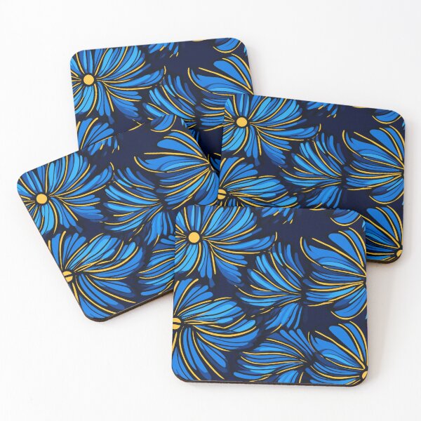 Artikelvorschau, Blue, yellow, African Ankara Pattern entworfen und verkauft von SideSignal.