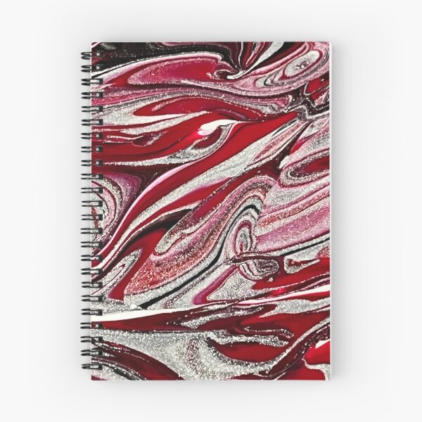 Item preview, Red, silver and black acrylic pouring  designed and sold by Hmelliger.