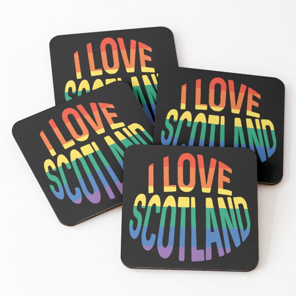 Item preview, I LOVE SCOTLAND Rainbow Pride Flag Colour Typography Design designed and sold by MacPean.