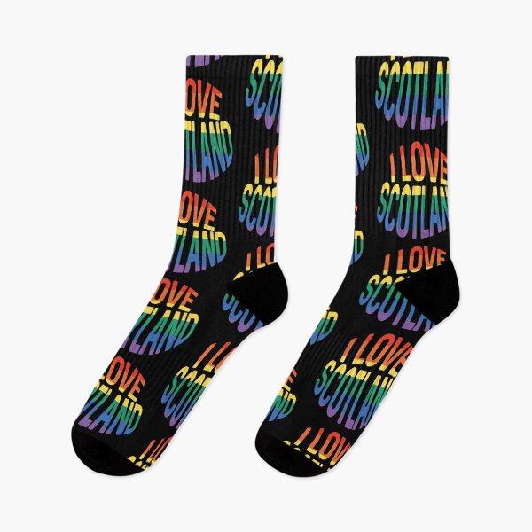 Item preview, I LOVE SCOTLAND Rainbow Pride Flag Colour Typography Design designed and sold by MacPean.