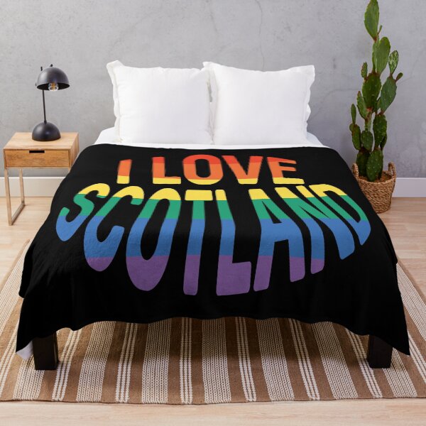 Item preview, I LOVE SCOTLAND Rainbow Pride Flag Colour Typography Design designed and sold by MacPean.