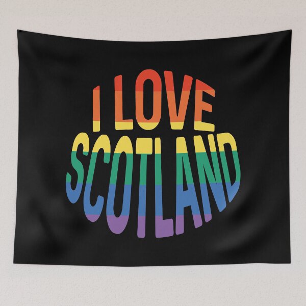 Item preview, I LOVE SCOTLAND Rainbow Pride Flag Colour Typography Design designed and sold by MacPean.