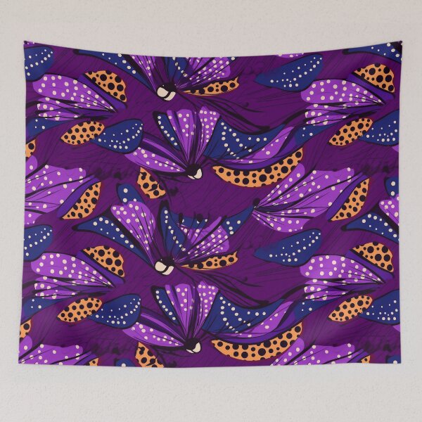 Item preview, Purple, Yellow, black, African Ankara Pattern designed and sold by SideSignal.