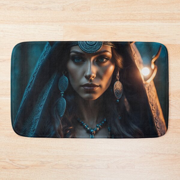 Item preview, Portrait of a Druidess, in the sacred woods in moonlight, Magic vortex, mystic  magical Runes designed and sold by Colin Bentham.