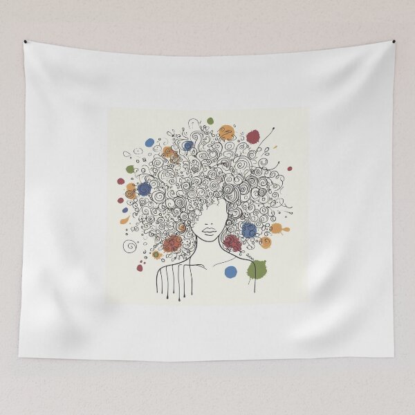Item preview, Silent Resilience: Curly-Haired Black Beauty designed and sold by ReplyGirl.