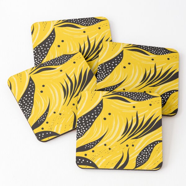 Item preview, Yellow, black, African Ankara Pattern designed and sold by SideSignal.