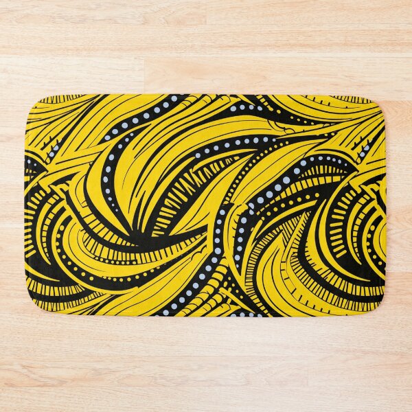 Item preview, Yellow, black, African Ankara Pattern designed and sold by SideSignal.
