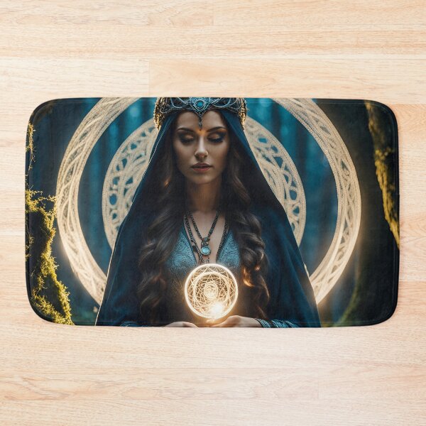 Item preview, Portrait of a Druidess, in the sacred woods in moonlight, Magic vortex, mystic  magical Runes designed and sold by Colin Bentham.