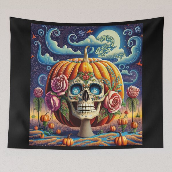 Item preview, A fantastic carved pumpkin turned into an autumn field designed and sold by LuckyFamily.