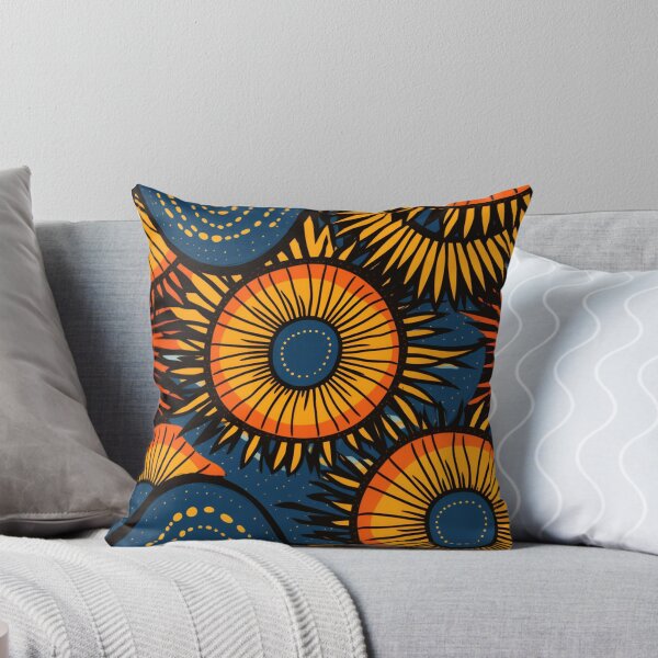 Artikelvorschau, Orange, Blue, African Ankara Pattern entworfen und verkauft von SideSignal.