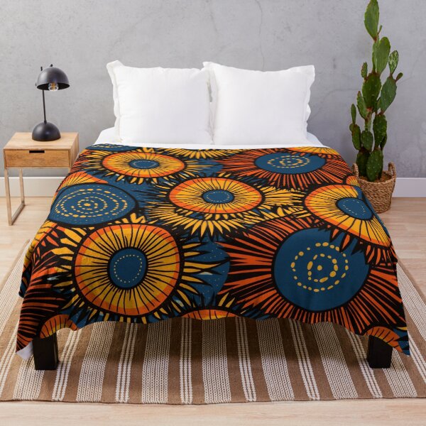 Artikelvorschau, Orange, Blue, African Ankara Pattern entworfen und verkauft von SideSignal.