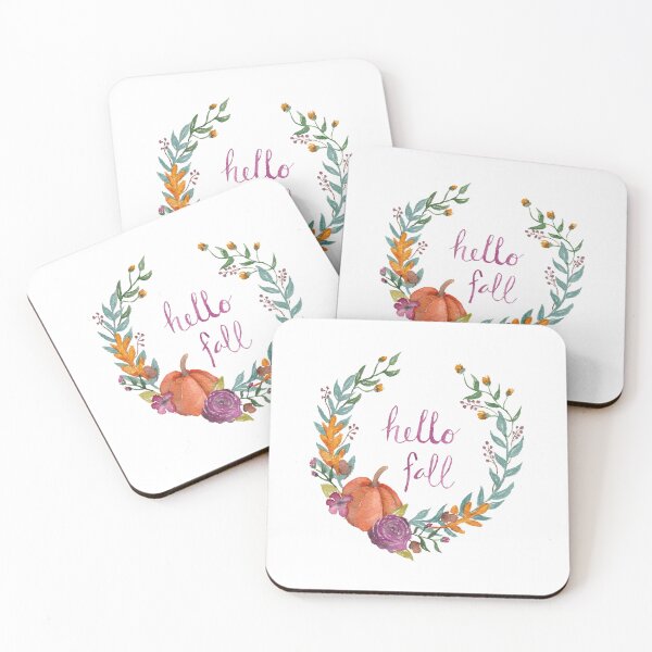 Item preview, Hello Fall Wreath Watercolor designed and sold by KelsImpressions.