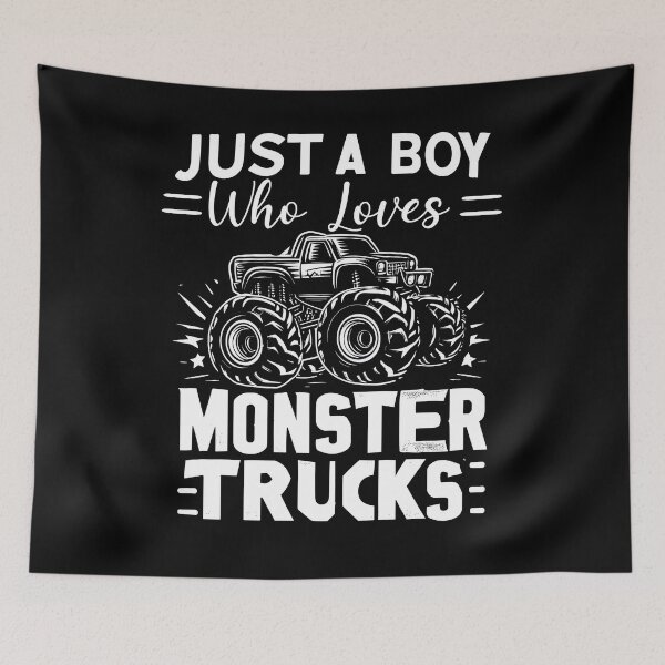 Item preview, Just a boy who loves monster trucks designed and sold by mwebba2005.