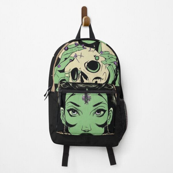 Item preview, Green witch with skull for halloween designed and sold by LuckyFamily.