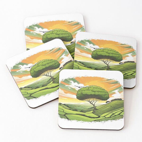 Item preview, Cartoon Sycamore Gap With Sunset designed and sold by SwanAndStone.