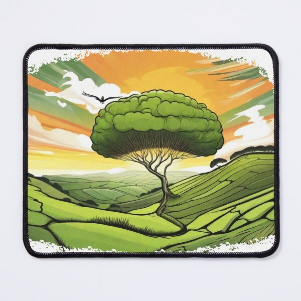 Item preview, Cartoon Sycamore Gap With Sunset designed and sold by SwanAndStone.