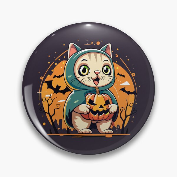 Item preview, Halloween - Cute Baby Cartoon Cat With Pumpkin designed and sold by MrDoze.