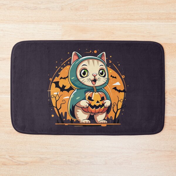 Item preview, Halloween - Cute Baby Cartoon Cat With Pumpkin designed and sold by MrDoze.