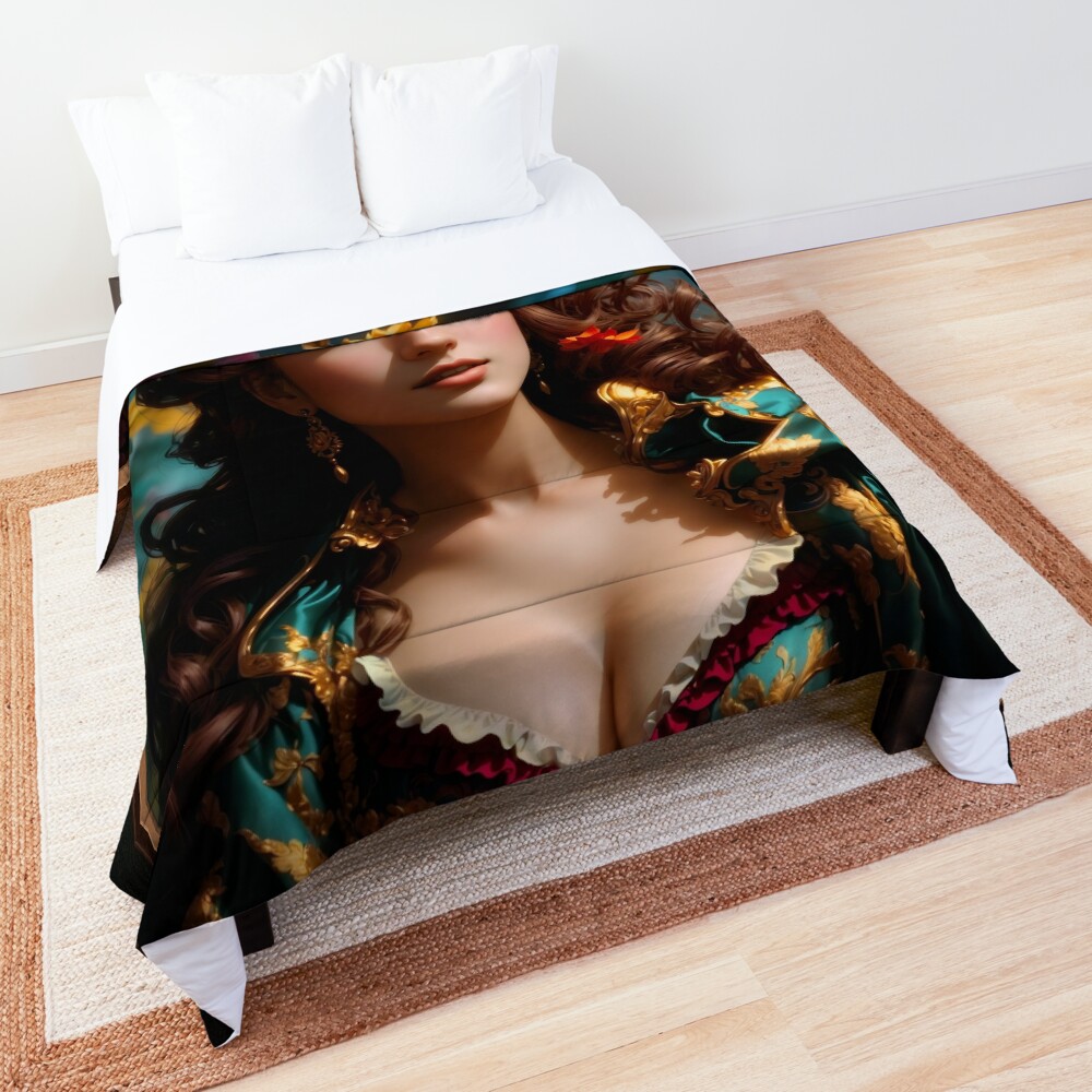 A Portrait Of The Enchanting Esmerelda AI Concept Art by Xzendor7 Decorative Comforter Art Print