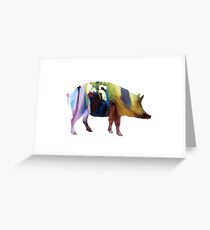 Pig / Wild boar silhouette Greeting Card