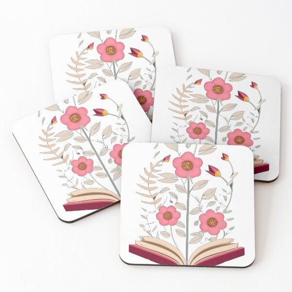 Item preview, Botanical Floral Red Book with Pink Flowers designed and sold by Urban  Charms.