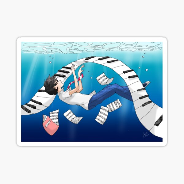 "SHIGATSU WA KIMI NO USO" Sticker for Sale by Gaggart | Redbubble
