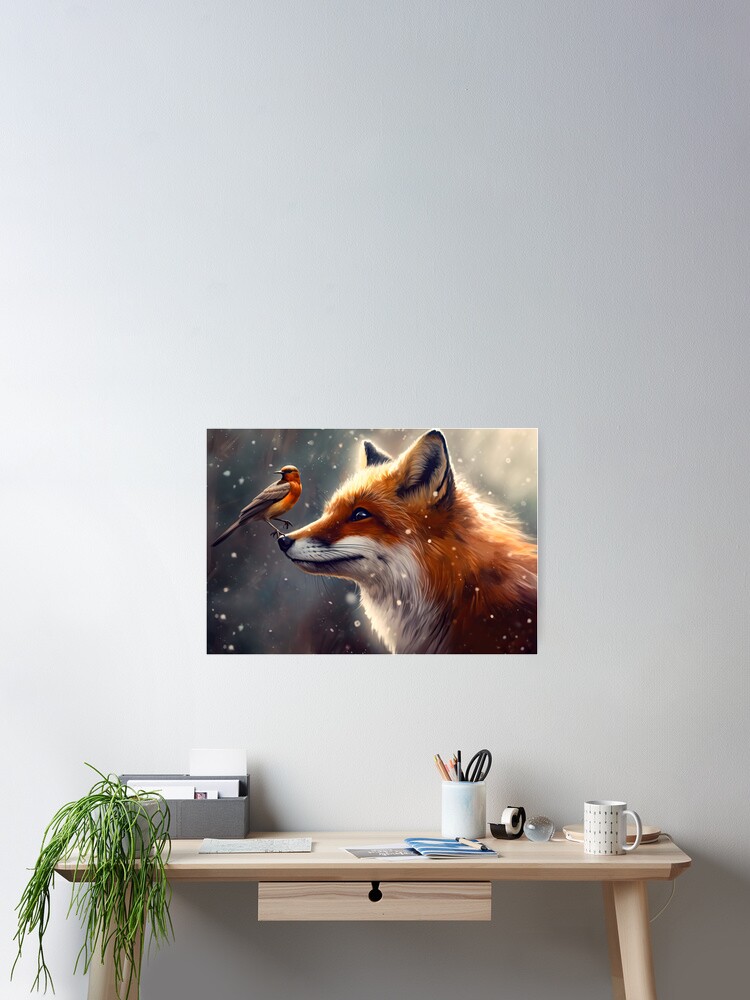 Thumbnail 2 of 3, Poster, Winter Fox designed and sold by phatpuppyart.