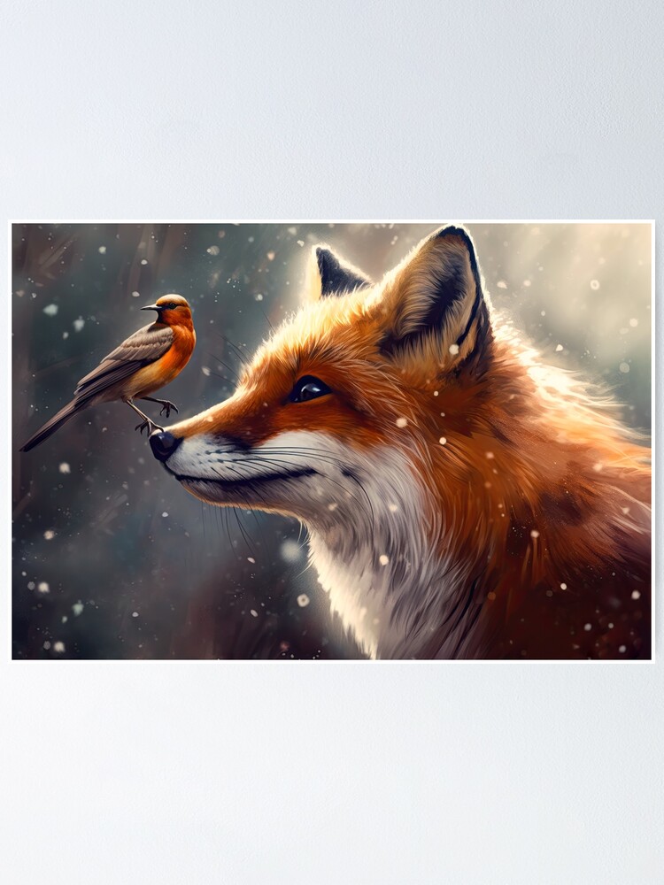 Thumbnail 1 of 3, Poster, Winter Fox designed and sold by phatpuppyart.