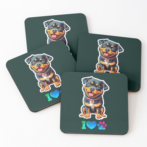 Item preview, Cartoon Cute Puppy Rottweiler Dog Love HQ 1 designed and sold by Psycho-Crazy.