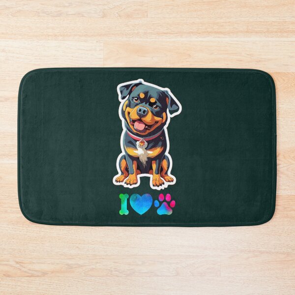 Item preview, Cartoon Cute Puppy Rottweiler Dog Love HQ 1 designed and sold by Psycho-Crazy.