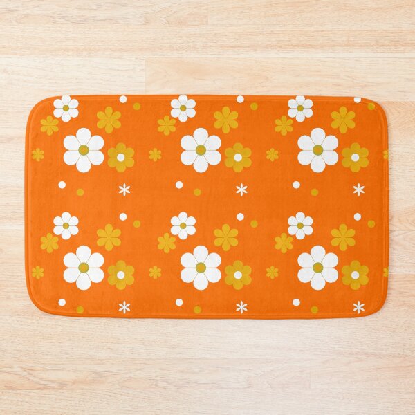 Item preview, Floral pattern on orange background designed and sold by NAGNE.