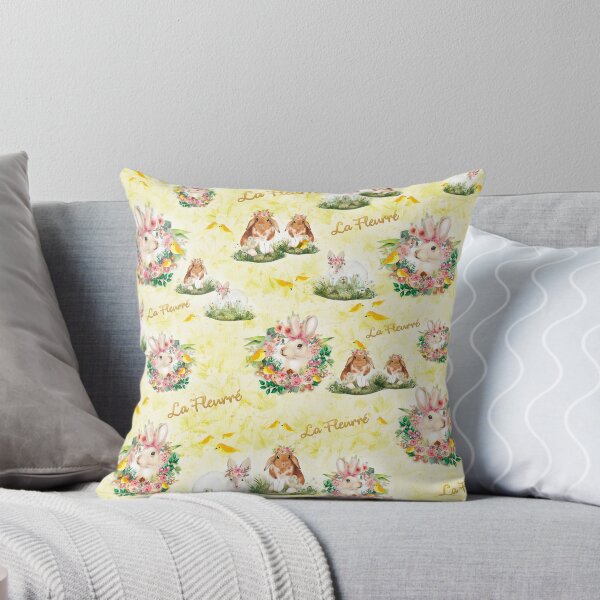 Item preview, Rabbits and friends in yellow ground designed and sold by MiyahDesign.