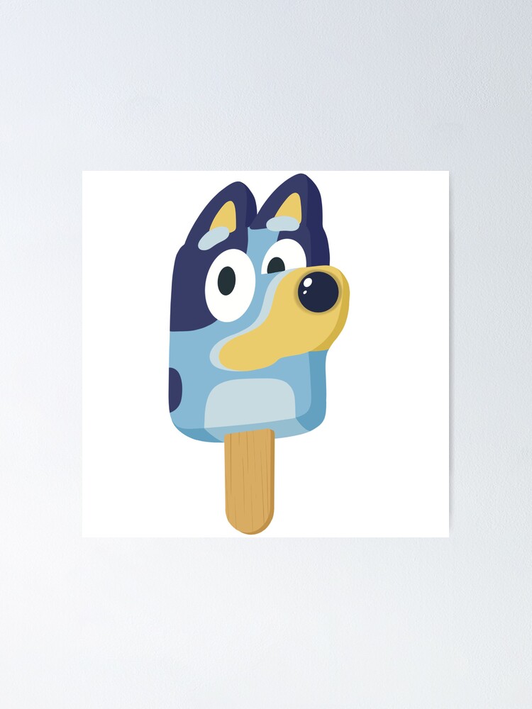 Blue Dog Popsicle Poster for Sale by BaloneyDraws