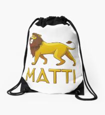 Matti Lion Drawstring Bags Drawstring Bag