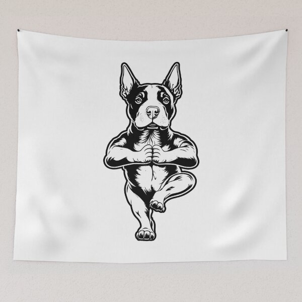 Item preview, Bull Terrier Yoga Puppy Funny Dogs Tree Pose Vrikshasana designed and sold by GrandeDuc.