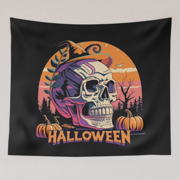 Item preview, Vintage magic skull in a witch's hat designed and sold by LuckyFamily.
