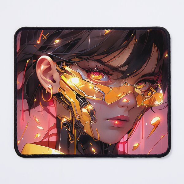 Item preview, Cool Yellow and Pink Cyberpunk Anime Girl designed and sold by bubblegoth.
