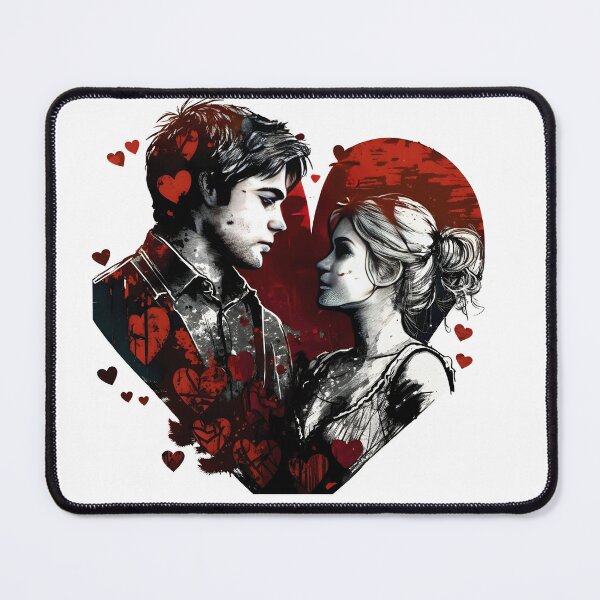 Item preview, The loving couple with roses in black white and red designed and sold by ManuelAndreas.