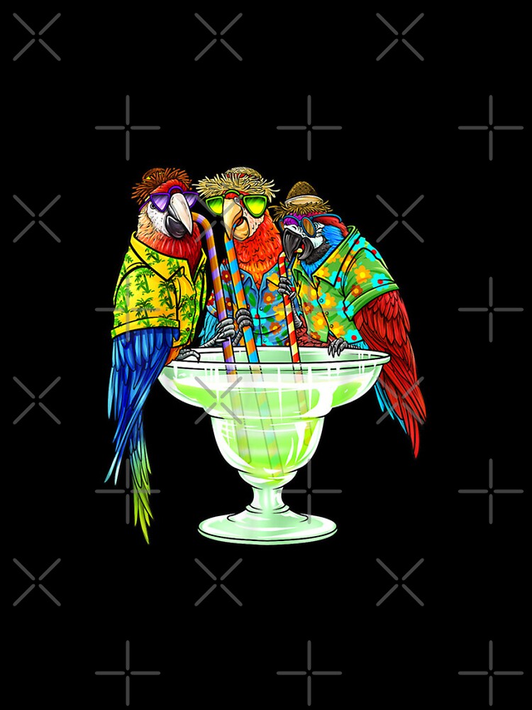 Parrots Drinking Margarita On Summer Vacation Birds, Jimmy Buffett