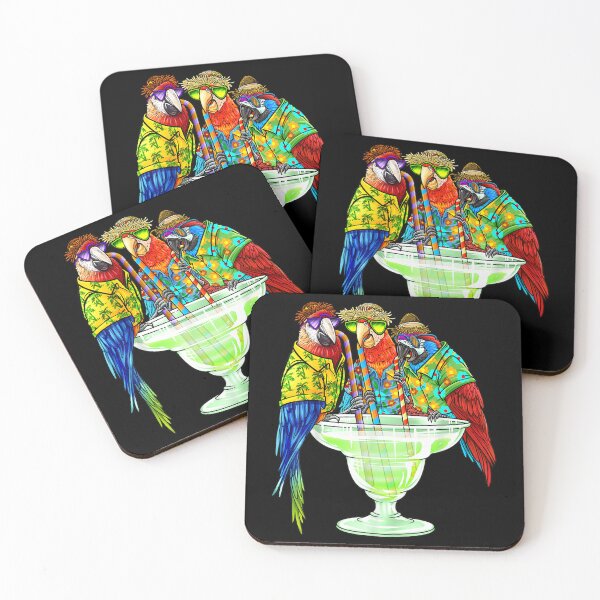Item preview, Parrots Drinking Margarita On Summer Vacation Birds, Jimmy Buffett margaritaville designed and sold by Hoahip.