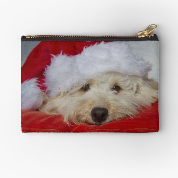 Item preview, A cute white dog in a Santa hat designed and sold by Nikki Attree.
