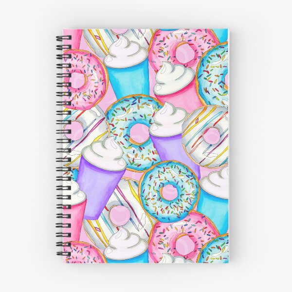 Item preview, Overlapped Large Coffee and Donuts Watercolor Illustration on Pink designed and sold by Sockstomistic.