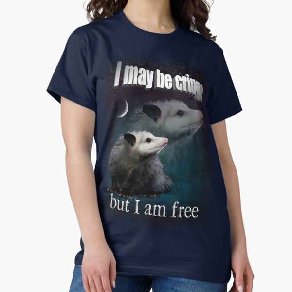 Vista previa del artículo con la obra «Puede que me avergüence, pero soy una zarigüeya libre», diseñado y vendido por snazzyseagull.