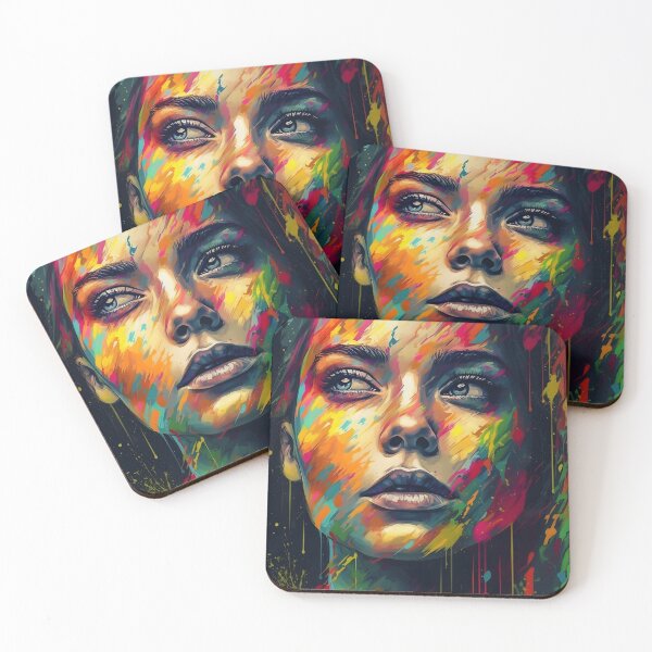 Item preview, Abstract Portrait of a Woman in colorful waterpaint designed and sold by ManuelAndreas.