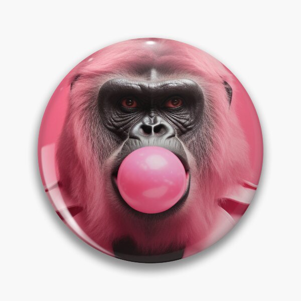 Item preview, Pink Bubble Gum gorilla, AI designed and sold by silent-violin.