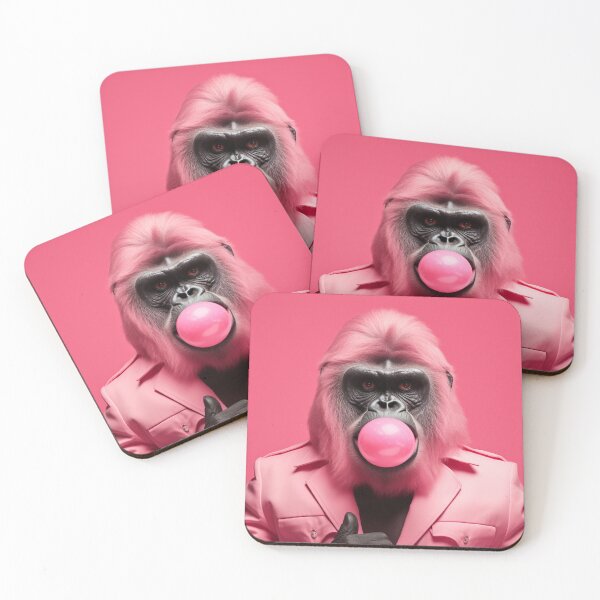 Item preview, Pink Bubble Gum gorilla, AI designed and sold by silent-violin.