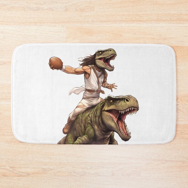 Item preview, Masked Jesus Riding Dinosaur Playing Football–Who Would Jesus Draft In The First Round of Fantasy Football? A Dinosaur  designed and sold by ignasirus.